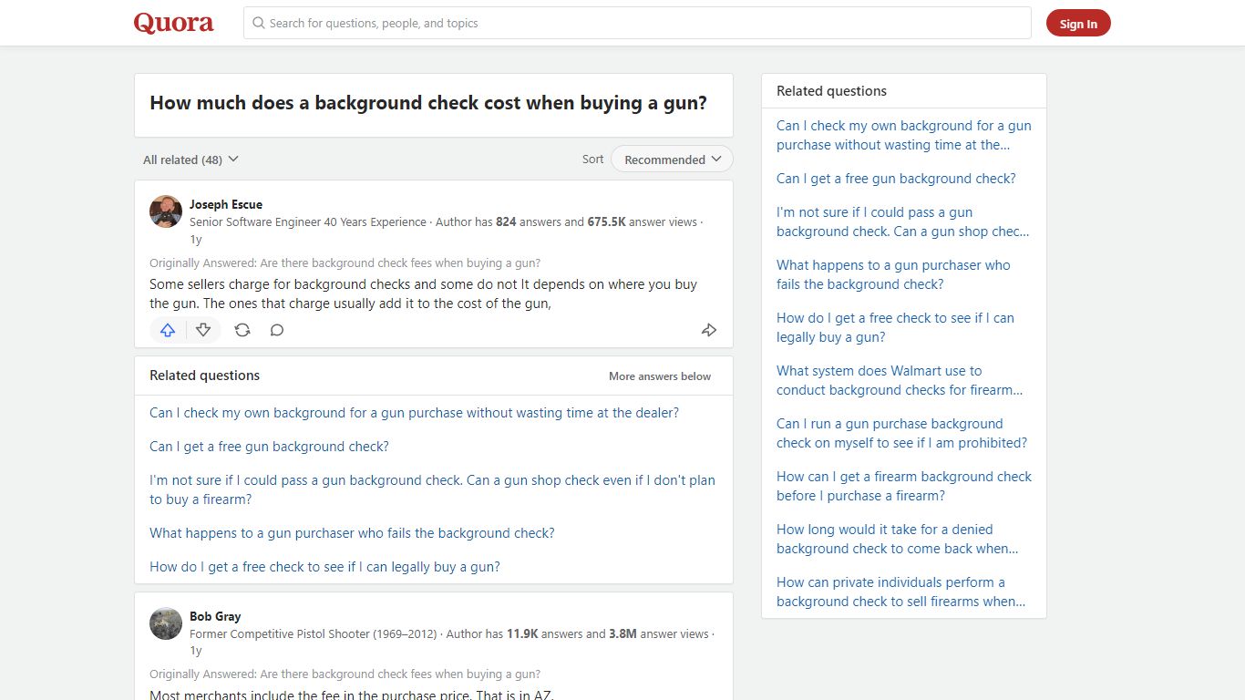 How much does a background check cost when buying a gun?